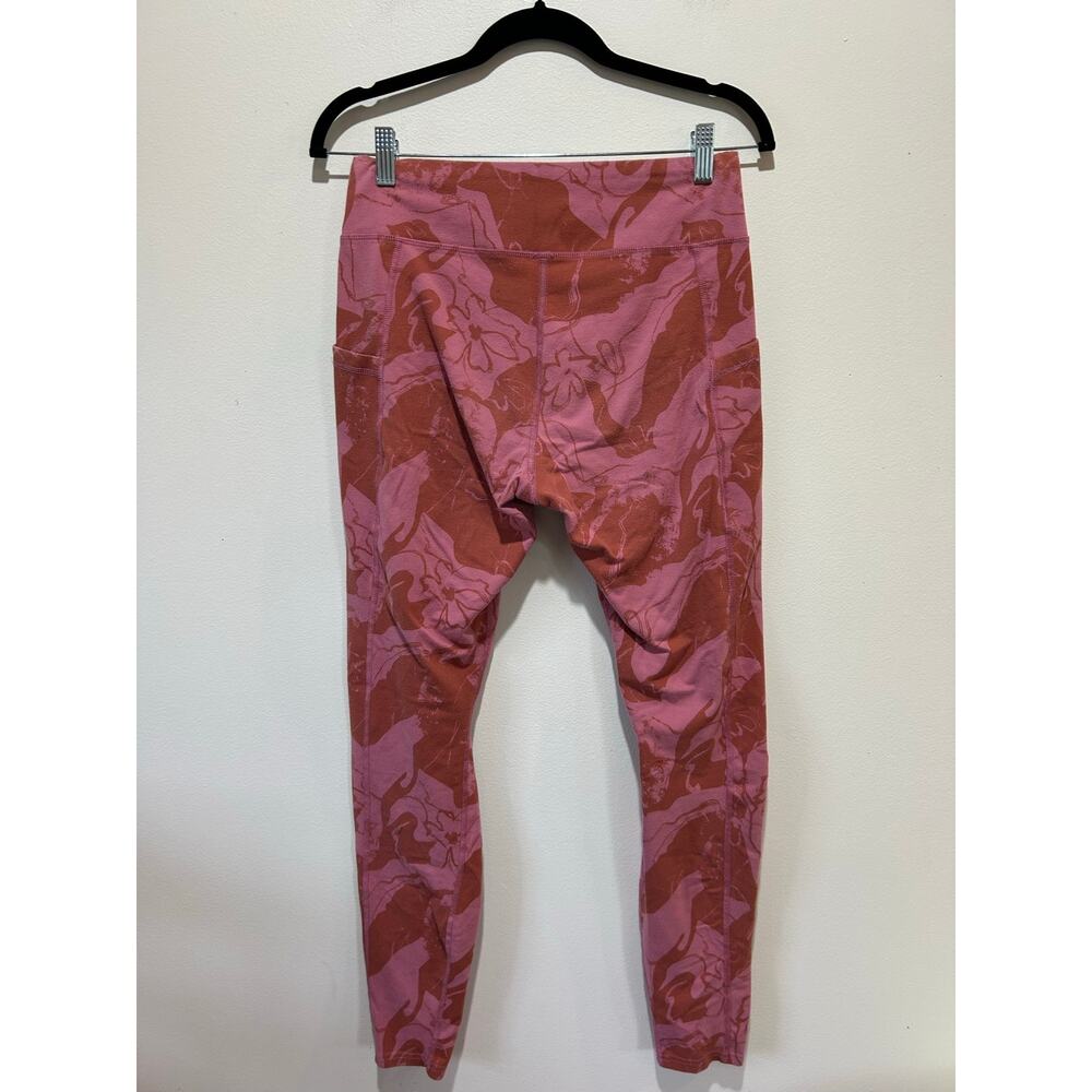 Pact leggings size M red pink floral pattern full length organic cotton - Picture 3 of 6